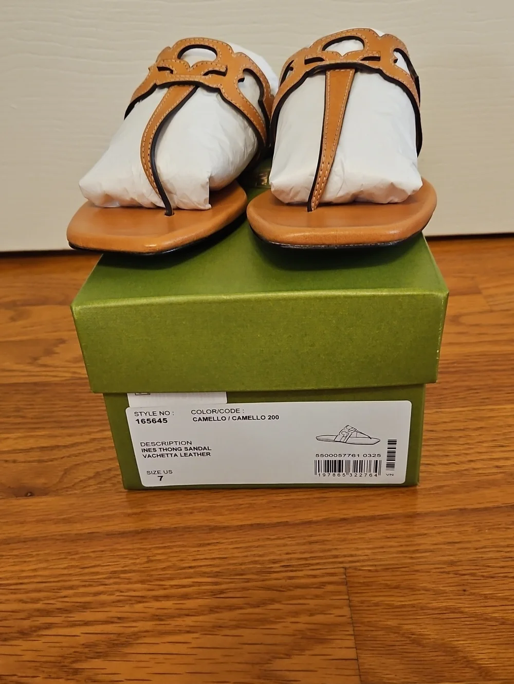 Tory Burch Camello Color, Leather Thong Sandals